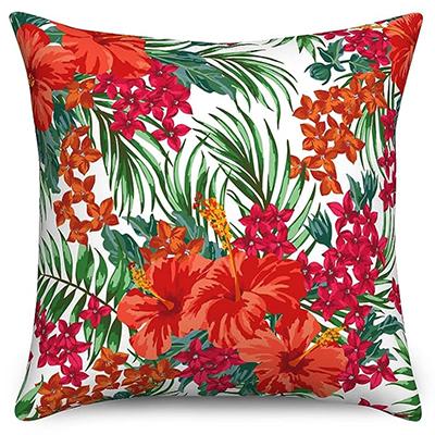 Hawaiian Pillowcase Parrot Tropical Plant Pillowcase Palm Leaf Pillowcase Cushion Cover Decorative Home Outdoor Courtyard