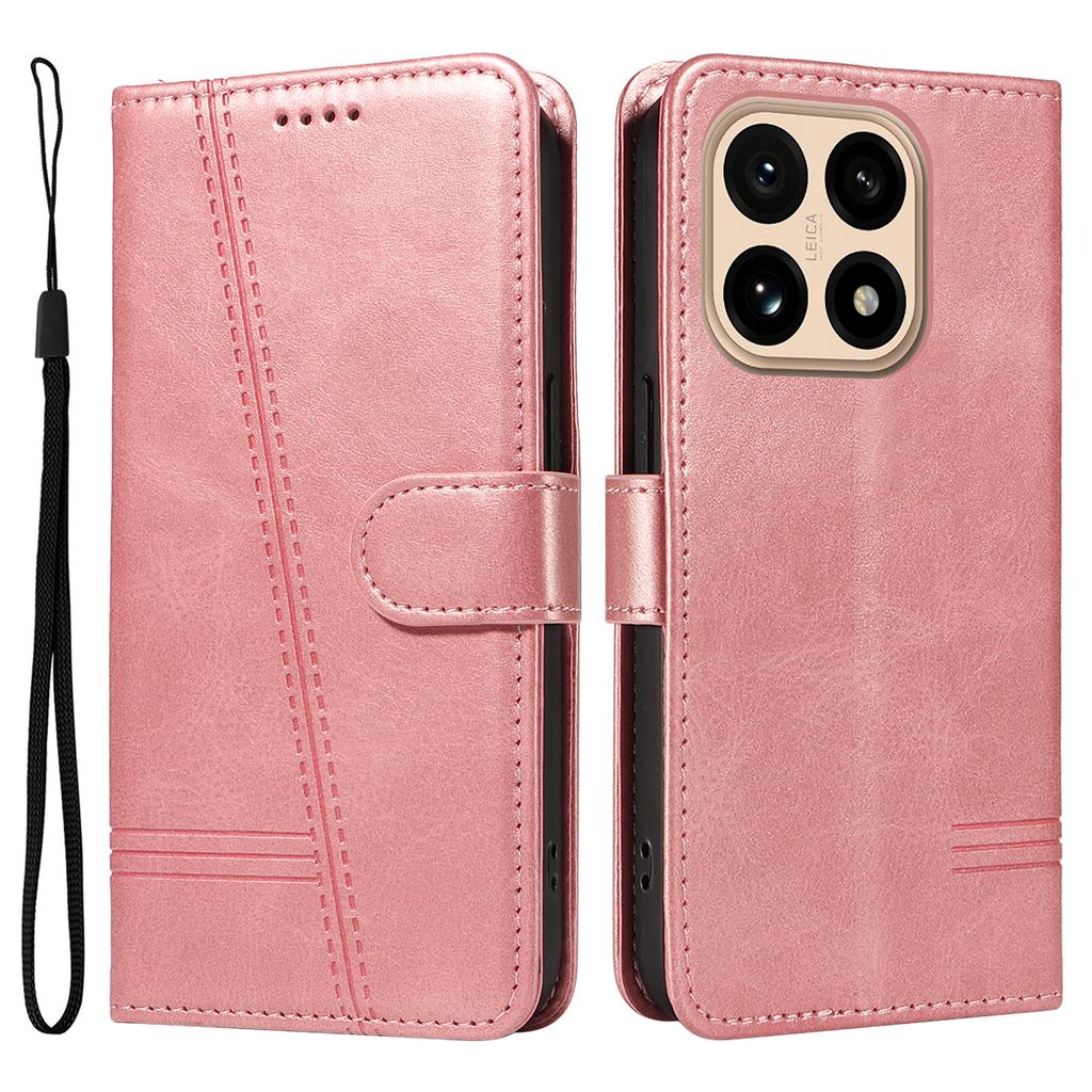 For Xiaomi 15T Wallet Case T-Shape Lines Leather Phone Cover Stand