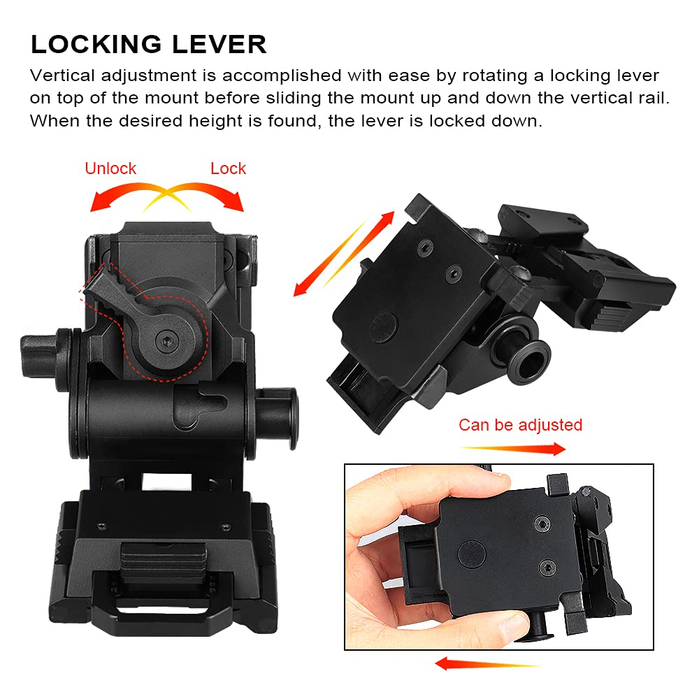 BOOIU Metal/Nylon L4G24 NVG Hjelmmonteringsholder til PVS15/18 GPNVG18 Brille Natkikkert Støtte Udendørs Taktisk Hjelmbeslag