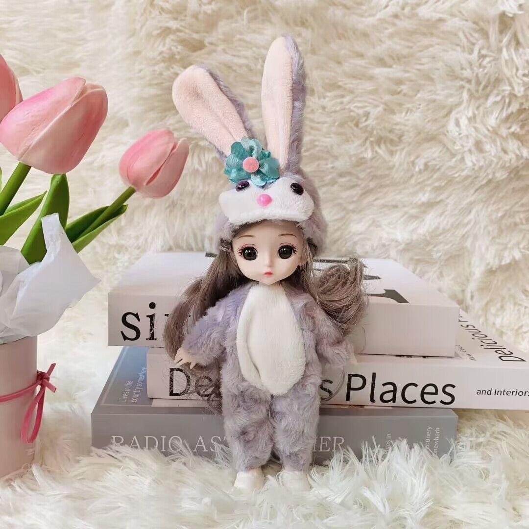

17cm Mini Cute Bjd Doll Plush Clothes Removable Movable Joints Naked Body Toy for Kids