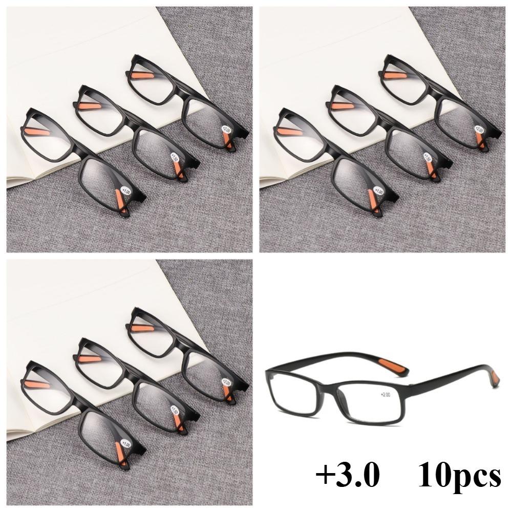 10 pcs Portable Vision Care Vintage Flexible Eyeglasses Ultra Light Frame Reading Glasses Computer