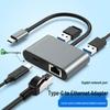 USB-C Ethernet Adapter: 4-in-1 Dock with RJ45, Dual USB Ports, and 60W PD Fast Charge