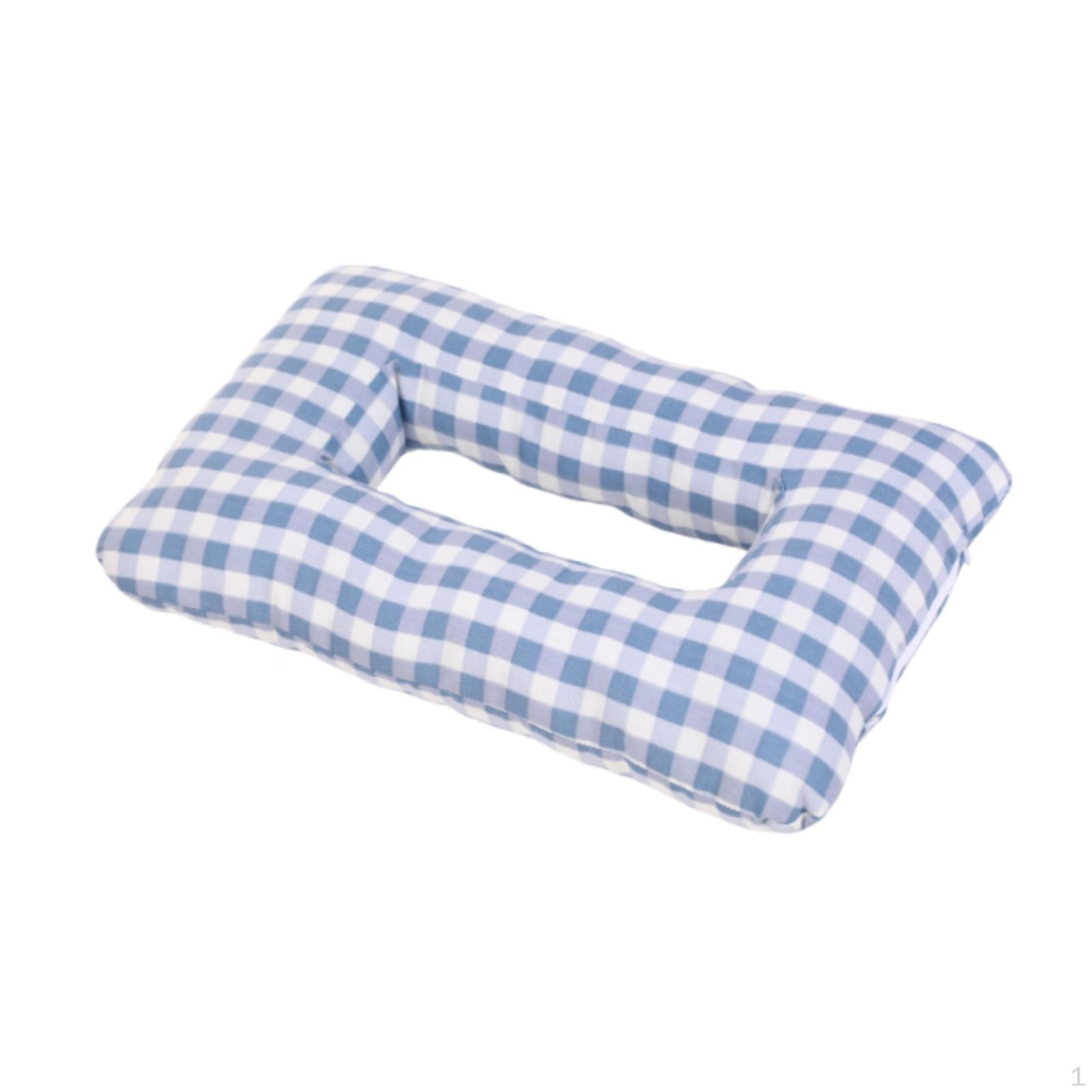 

Ear Piercing Pillow Cushion Ergonomic Portable Decoration Neck Support with Hole Sleeping for синий