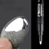 Galvanik Ayna Gümüş Boya Kalemi Manuel Onarım Krom kaplama Metal Su Geçirmez Lastik Seramik Manuel DIY Rötuş Boyası 0.7mm/1mm/3mm Kalem Ucu