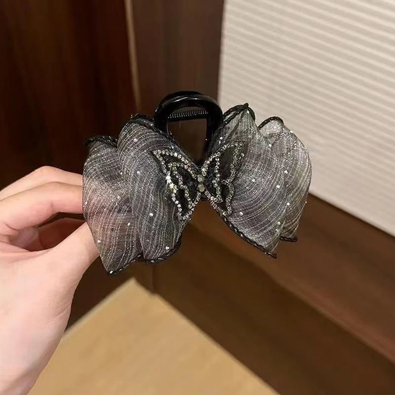 Agrafă de păr din plasă fluture coreeană Mesh Dot Gheara de păr pentru fete dulci Cadou pentru accesorii pentru cap de petrecere