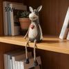 Unique Office Desk Accessories Rustic Donkey Shelf Sitter Figurine, Hanging Leg Farm Animal Statue, Artistic Home Accents Whimsical Country