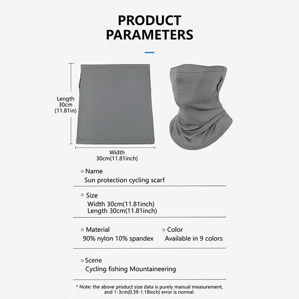 1Pcs Summer Cycling Face Cover Ice Silk Quick Dry Breathable Full Face Neck Gaiter UV Protection Sports Mask Men Women