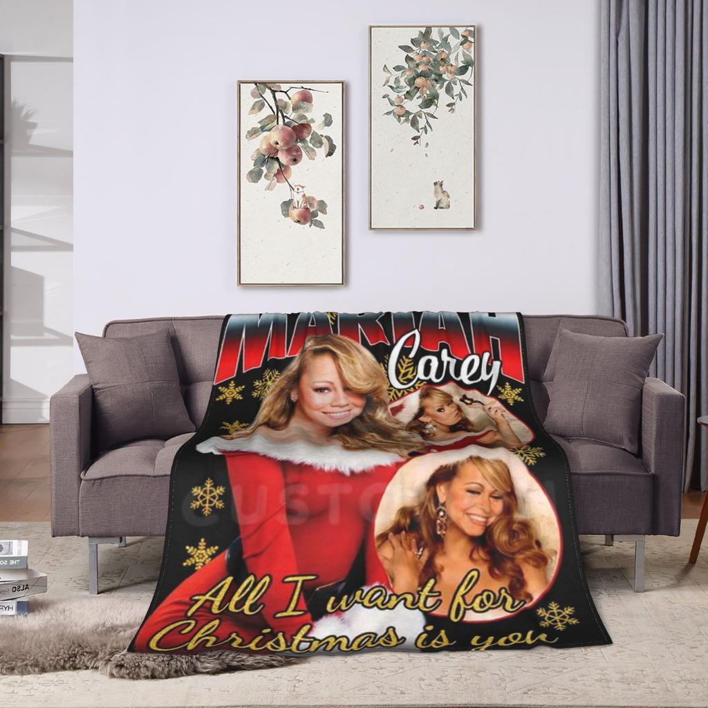 Mariah Carey Weihnachten Warme Decke Reise Büro Plüsch Bettwäsche Überwürfe Mode Schlafzimmer Flanell Tagesdecke Sofa Bettbezug