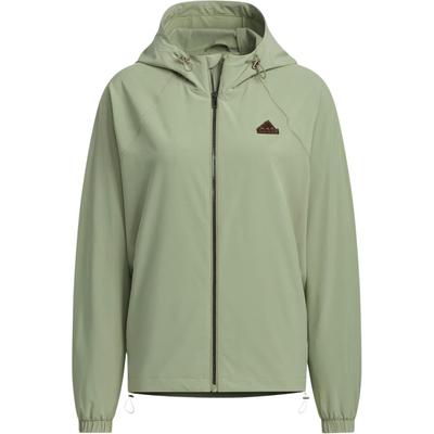 Technická pletená neformálna bunda s kapucňou Dámske vrchné oblečenie Stanovo-zelená JJ1129