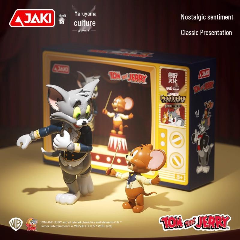 Jiaqi Cat and Mouse Classic Building Blocks - Hand-Painted Educational Toy Figures for Kids