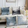 Blue Gray And White Three-color Pillow Case Square Pillow Bedroom Sofa Leisure Comfort Cushion Car Living Room Home Decoration