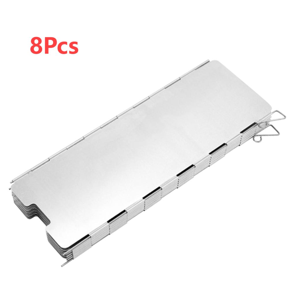 8-10 Plates Camping Stove Windscreen Aluminum Alloy Folding Stove Windscreen Foldable Gas Stove Windshield for Backpacking Stove