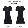 Summer 2026 Hepburn-Style V-Neck Slimming Little Black Dress with Puff Sleeves
