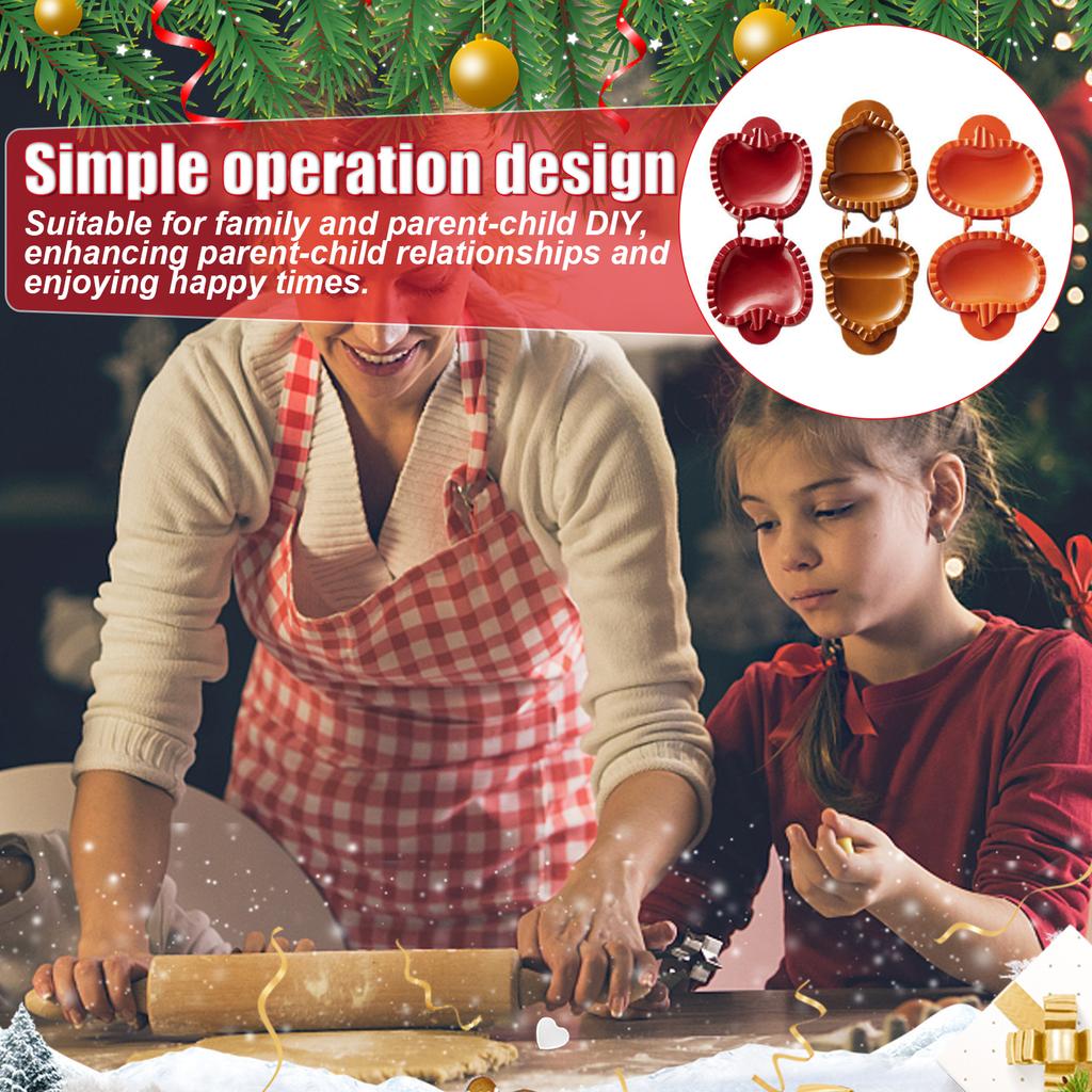 Christmas Cookies Cutters Cartoon Pumpkin Pressable Biscuit Mold Plastic Hand Pie Press Mould Cookie Stamp Baking Pastry Tools