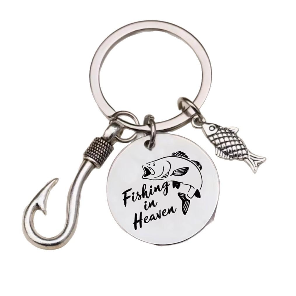 Youre My Best Catch Stainless Steel Keychain Fishing Enthusiast Gift Fish Hook Pendant Stainless Steel Keychain for Backpack Bag Pendant