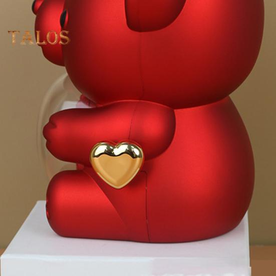 Preserved Rose Hug Bear Gift Box with Handbag Eternal Flower Rotating Bear Jewelry Holder for Women Valentine's Day Anniversary
