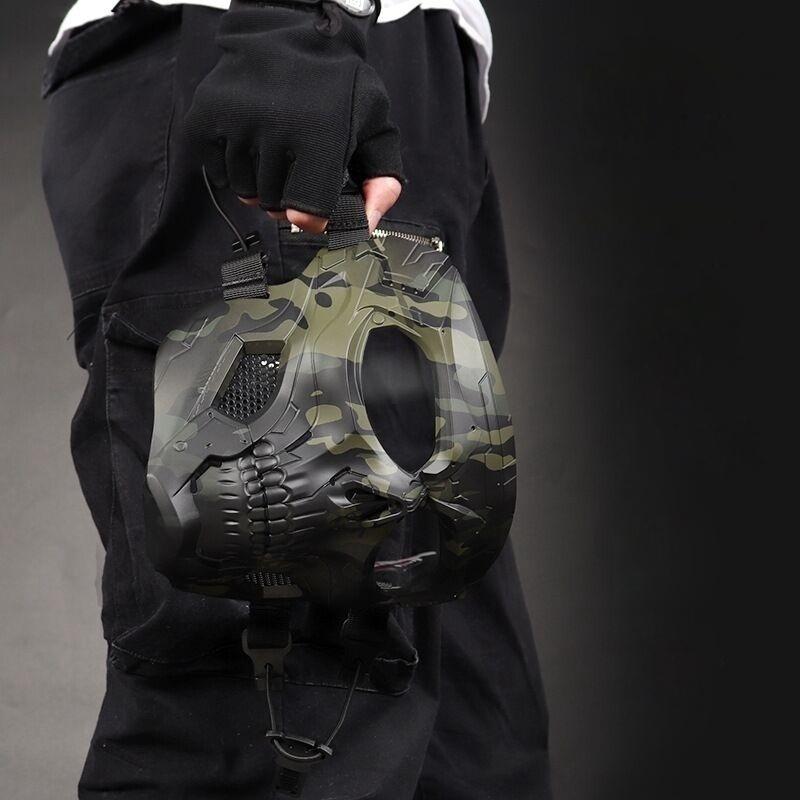 Cosplay Schädel Maske aus Glasfaser, Nylon, schlagfeste Maske für Airsoft, Paint