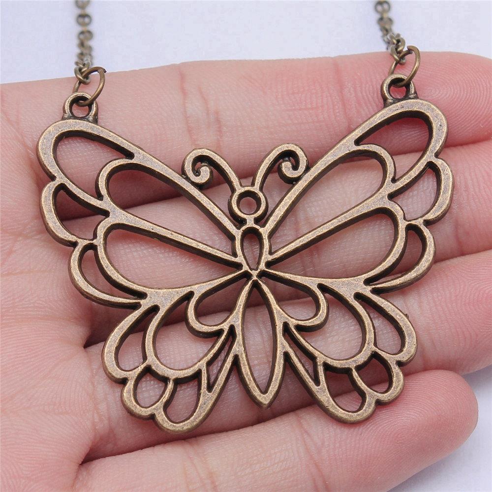 Dragonfly Butterfly Bees Garden Insect Pendant Antique Bronze Metal Boys Collar Necklace Hot Sale