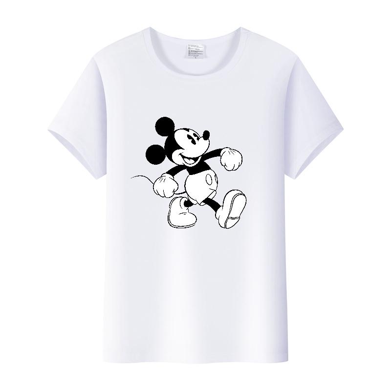 Vintage Unisex Cartoon Tshirt Mickey Mouse Tops Graphic Clothes Summer Blouses Short Sleeve T-shirt White Tees