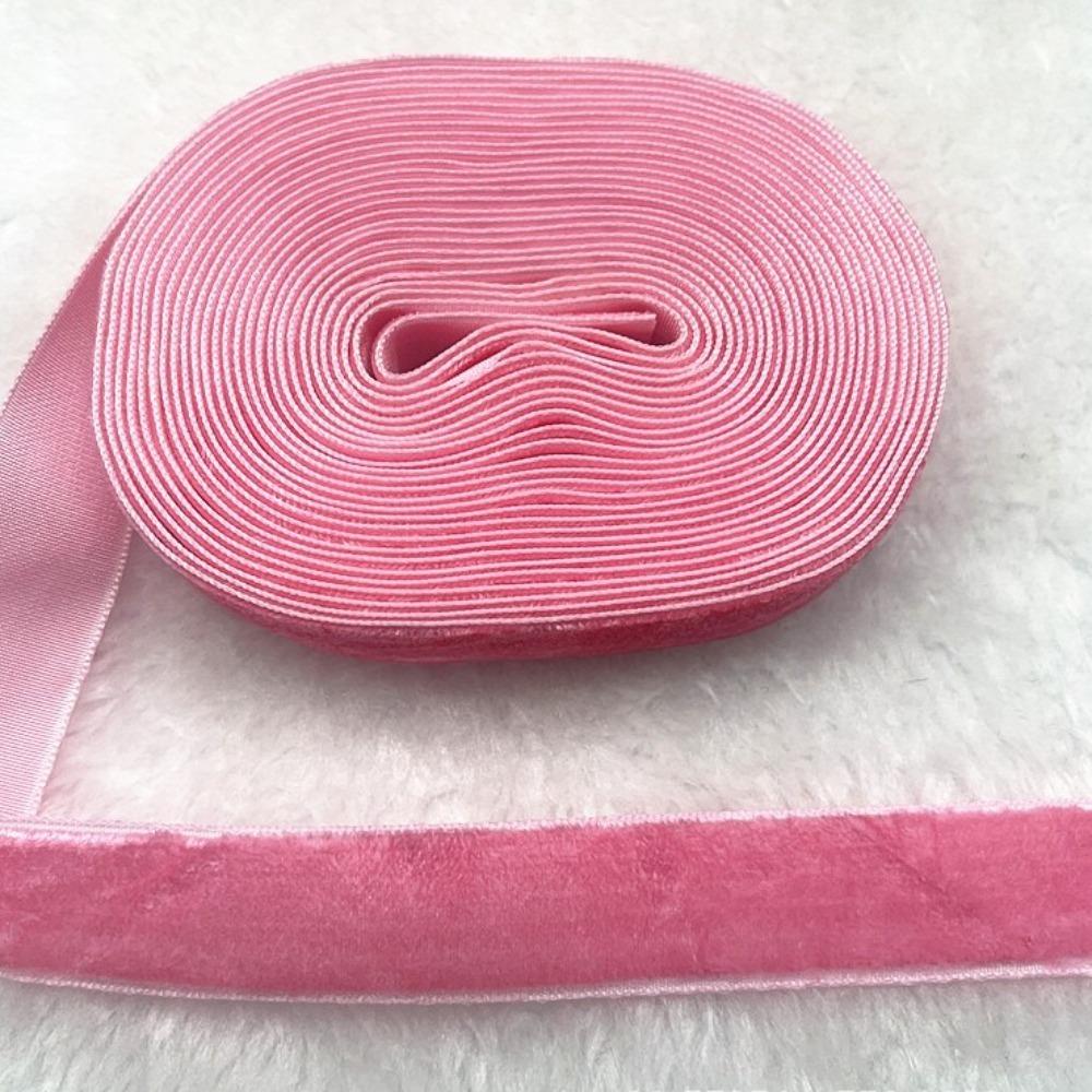 

20mm Width Velvet Ribbon Solid Color Gift Packing Ribbon Vintage Flocking Webbing Flower Bouquet розовый