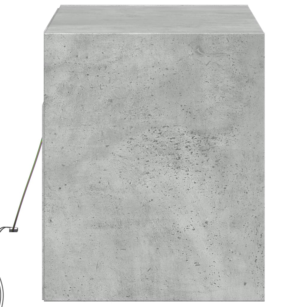Wall Mounted TV Cabinet with LED Lighting Concrete Grey 100 x 31 x 35 cm