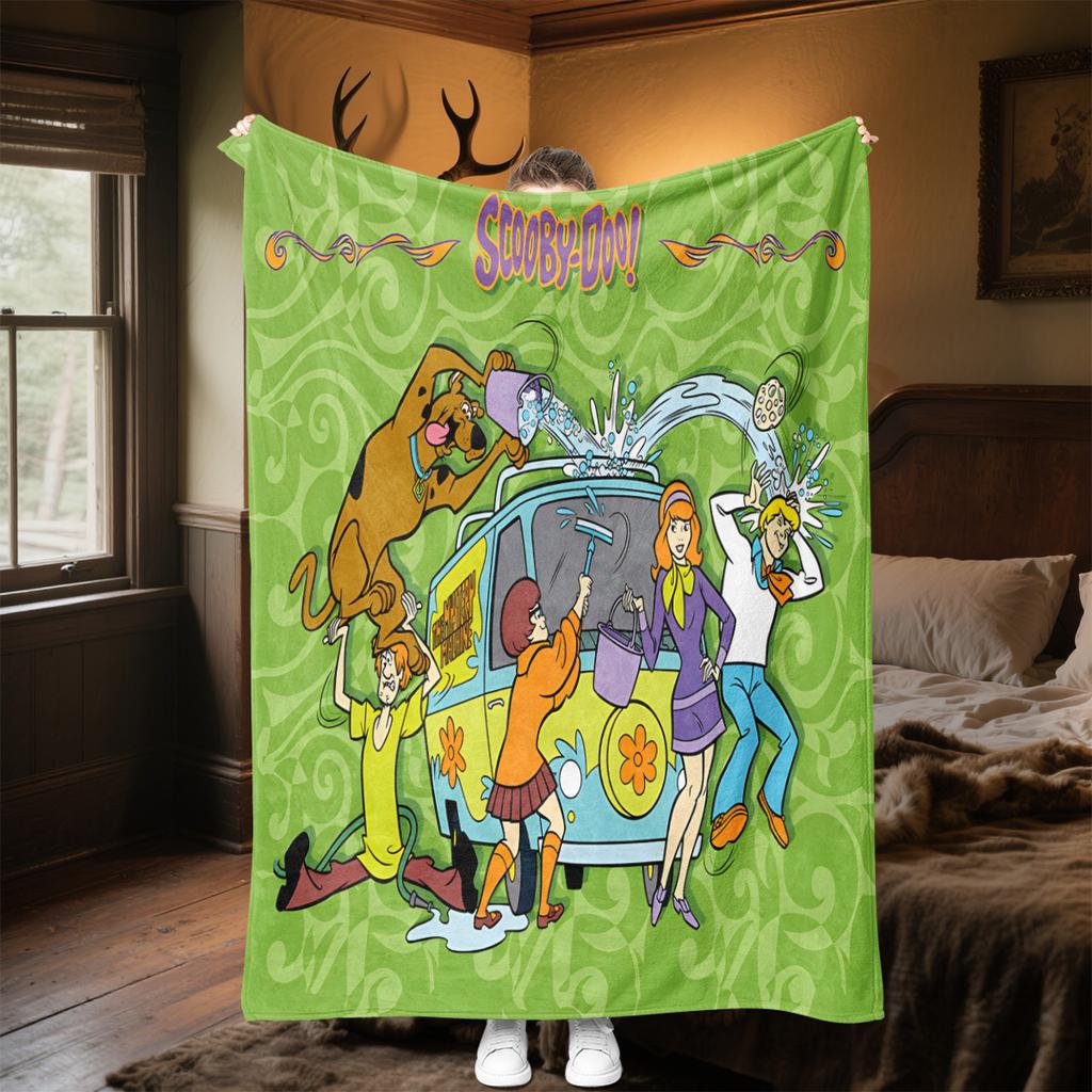 Halloween fantasy comedy adventure cartoon movie Scooby-Doo blanket soft home furnishing nap decoration four seasons warm Sherpa blanket U8