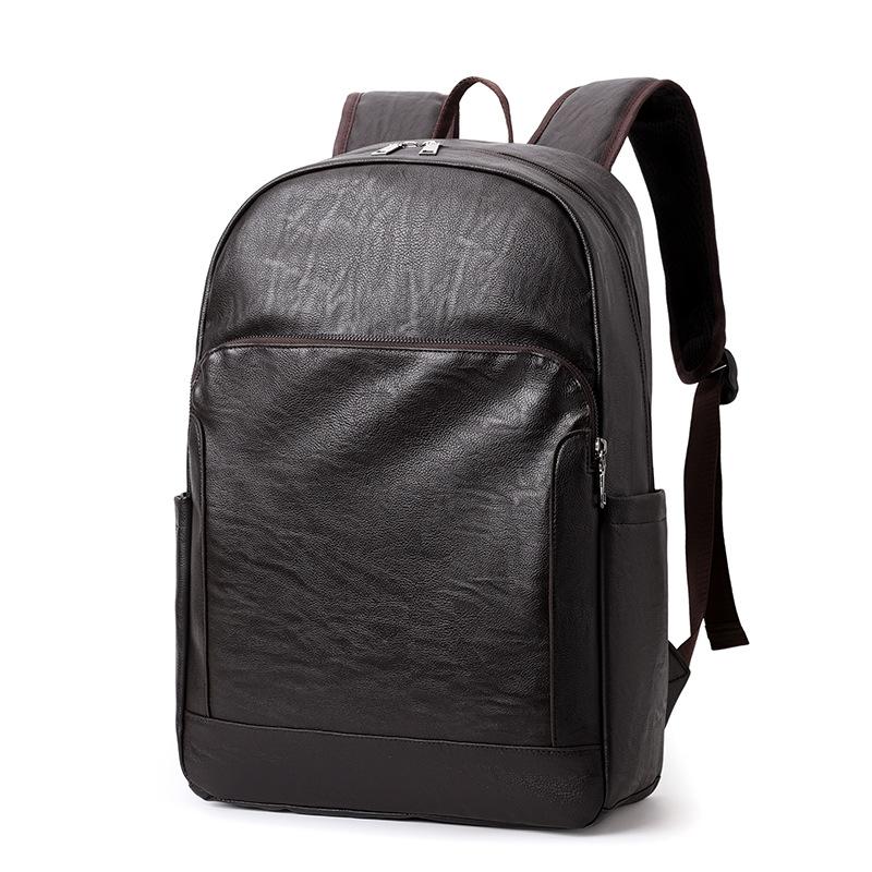 Men's Pu Leather Backpack, Simple and Lightweight, Business Trip Bag, Business Casual Large-capacity Computer Bag