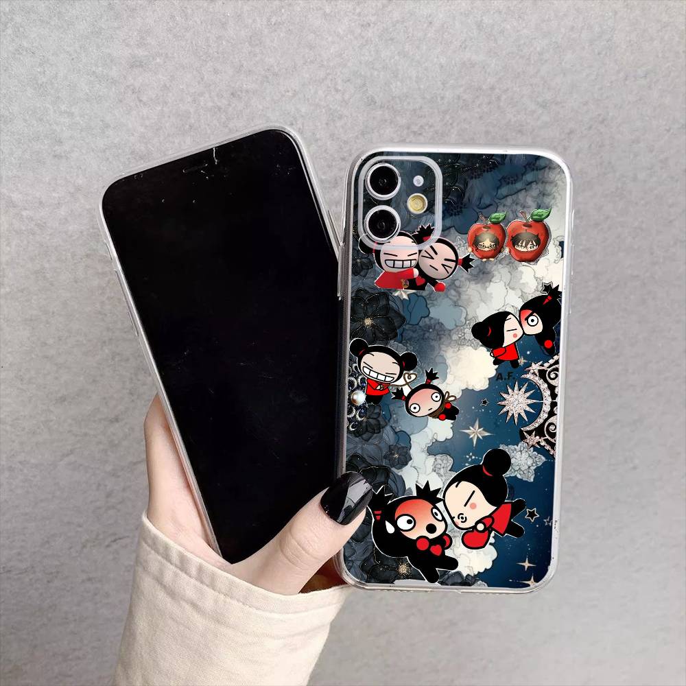 Chinese Doll Pucca And Garu Phone Case For iPhone17,16,15,14,13,12,11 Plus,Pro Max Soft Transparent Cover