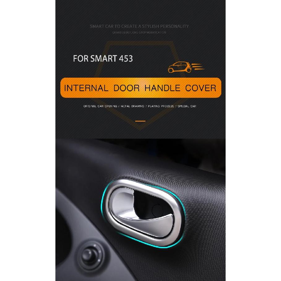 Car Door Handle Cover Trim Stainless Steel Interior Mouldings Stickers For Smart 453 Fortwo Forfour Car Styling Decoration