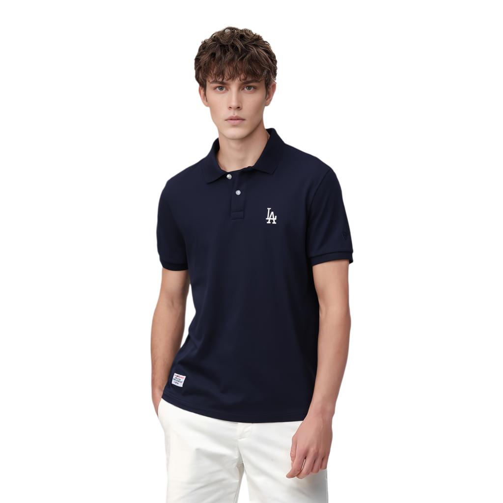 New Era MLB Los Angeles Dodgers Logo Pattern Short Sleeve American Polo Shirt Unisex Polo Shirts Navy-Blue 14341335