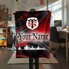 1PC Stade Toulouse Crest Custom Name Patterned Flannel Blanket Suitable For All Seasons For Home Decor Warmth And Comfort Gifts Holiday Present
