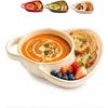 Soup and Sandwich Bowl, Ceramic Plate Combo with Bread Holder (White)