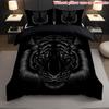 3Pcs Soft Comfortable Breathable Tiger Print Bedding Set, Jungle Tiger Duvet Cover Set, 100% Polyester Machine Washable