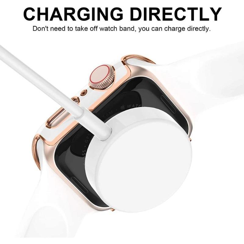 Glas+Hülle Für Apple Watch Hülle 45mm 41mm 44mm 40mm Armband Zubehör Displayschutz für iwatch Serie 4 5 6 SE 7 8 9