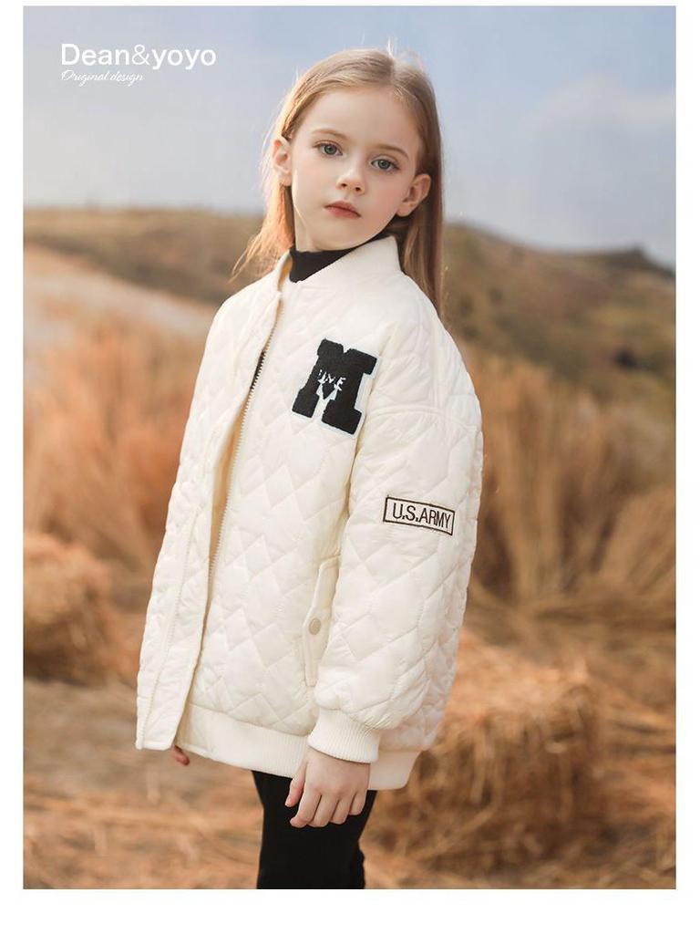 Sangluo Girls' Lightweight Cotton Baseball Jacket - New Autumn/Winter Stylish Padded Coat