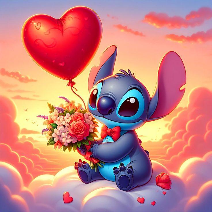 Cute Lilo&Stitch and Angel Disney Cartoon 5d Full Diamond Painting Fantasy Sweet Drean Stitch Anime Mosaic Cross Stitch Decor