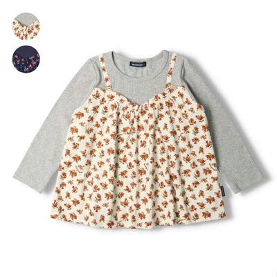 [Children's Clothing] Moujonjon (Moojeongjeong) Floral Cami Layered Long Sleeve T-shirt 80cm-140cm M60802