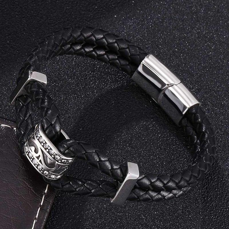 New High Quailty Jewelry Bracelet Bangle Genuine Leather Hand Chain Buckle Friendship Men Women Bracelet Gift