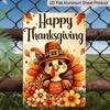 2D Flat, 1pc Thanksgiving Cartoon Bird Floral Aluminum Decorative Sign & Plaque, Thanksgiving Party Wall Decor, Dining Room Wall Art, Kitchen