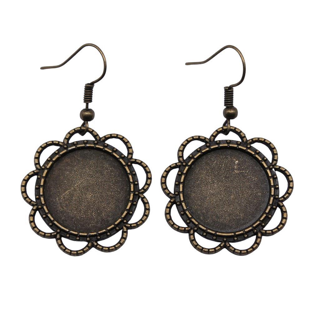Round Cabochon Base Dangle Earrings DIY Jewelry Findings For Handmade Gifts