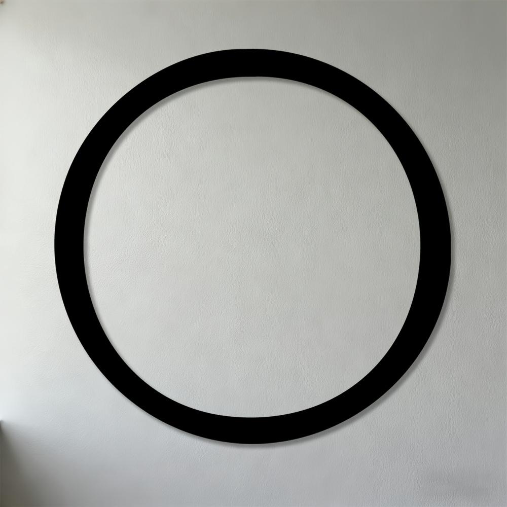 

1pc 2D Flat Minimalist Abstract Circle Metal Wall Sculpture Iron Wall Mounted Art Panel Contemporary Decor Living Room Bedroom Office Small Spaces 25cm-9.84inch чёрный