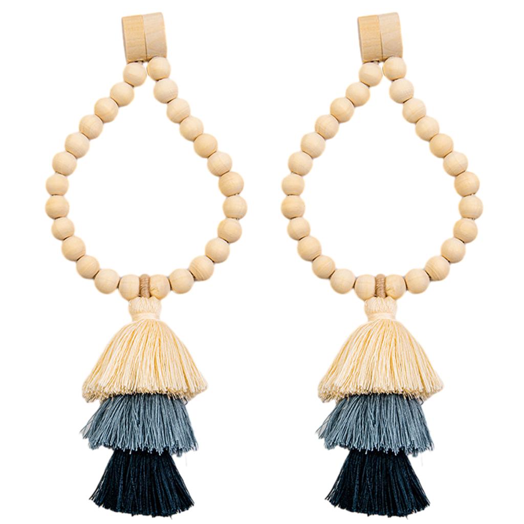 Wood Bead Curtain Tieback Magnec Suctions Curtain Tiebacks Curtain Holdbacks for Wall Curtain for Bedroom Wall Dining