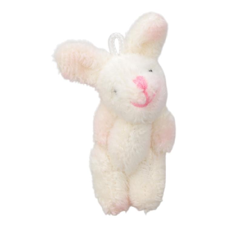 

4.5cm Plush Rabbit Pendant for Keychain Bouquet Toy Doll DIY Ornaments Gifts 1 бежевый