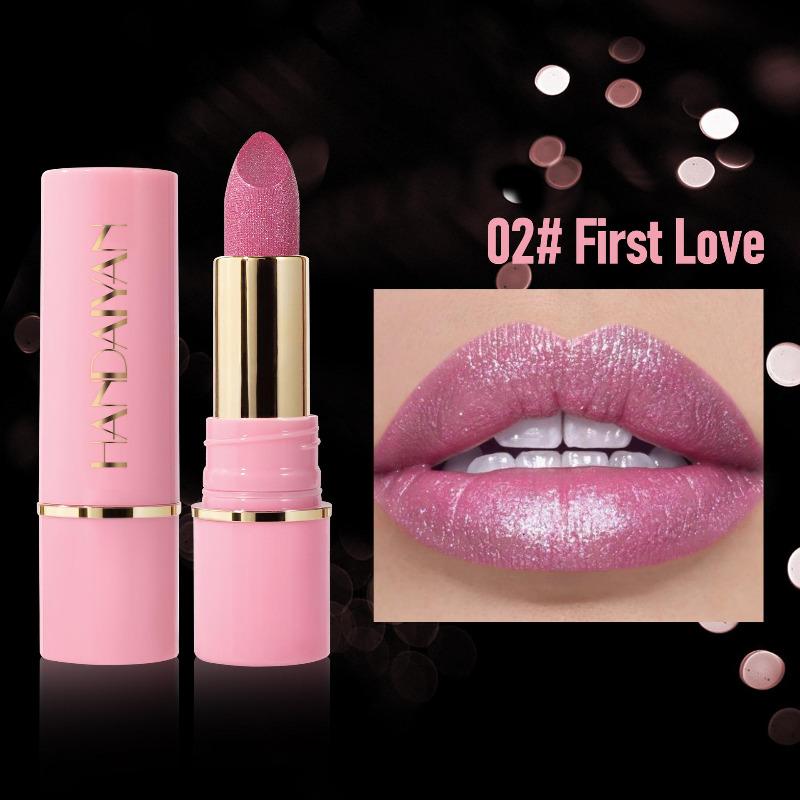Rossetto perlescente lucido diamante Rossetto esplosivo Rossetto paillettes Rossetto glitterato lucido fine a lunga tenuta, impermeabile e idratante