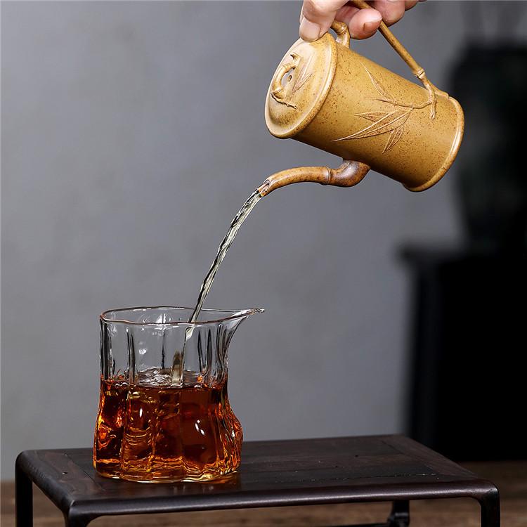 High Bamboo Section Yixing Zisha Teapot, Handmade Duan Ni, Original Ore, High-Temperature, Household Tea Pot and Set.