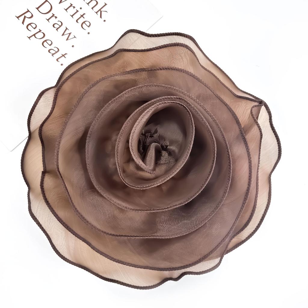 Solid Color Three-Dimensional Flower Corsage Accessories Simulated Flower Decoration Material Eugen Yarn Lace Cloth Sticker Accessories