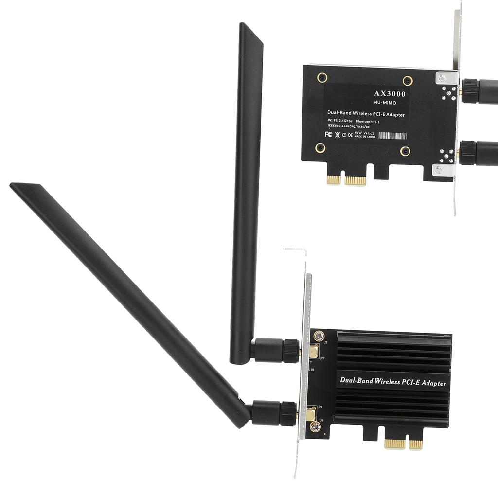 Network Card Desktop Dual Band Adapter with 8DB Antenna Extension Cable AX3000 PCIE