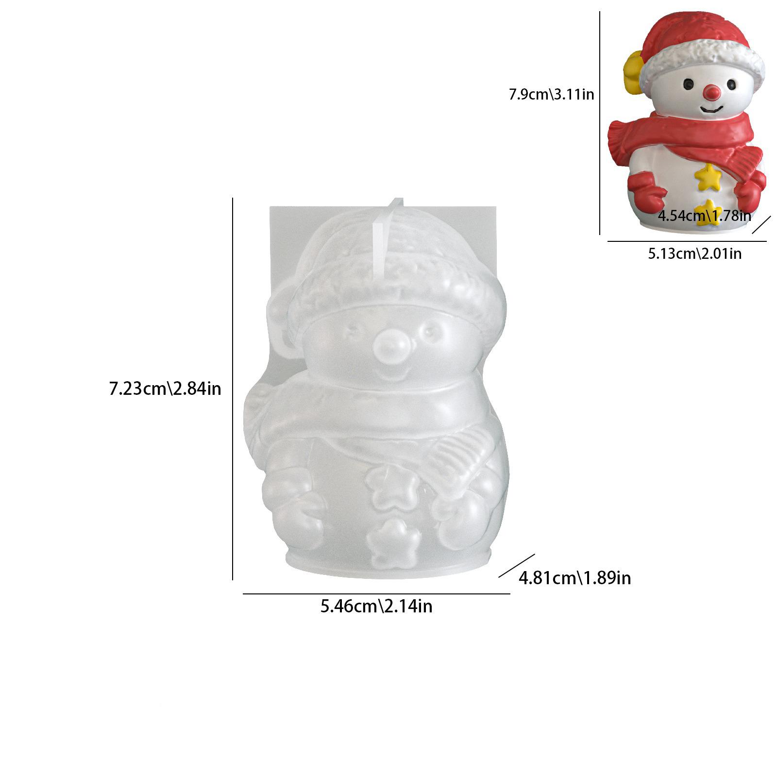 Christmas Snowman Silicone Mold Reusable Snowman Silicone Mold Aromatherapy Candle Mold Eco-Friendly For Diy Crafting Holiday