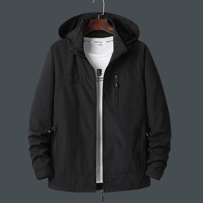 Spring and Autumn Men's Outdoor Jacket New Removable Hat Tooling Casual Tactical Jacket