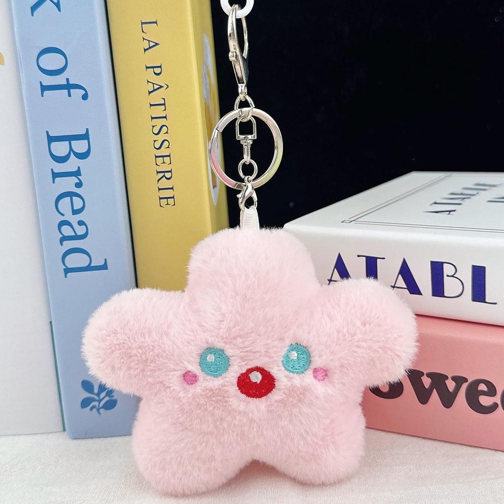 Creative Star Plush Doll Keychain: Girlish Heart Backpack Charm Ornament